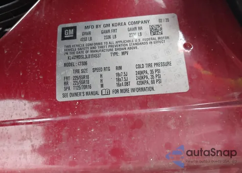 2020 Buick Encore Gx Fwd Select z USA, uszkodzony, nr VIN KL4MMDSL3LB104537